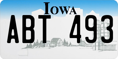 IA license plate ABT493
