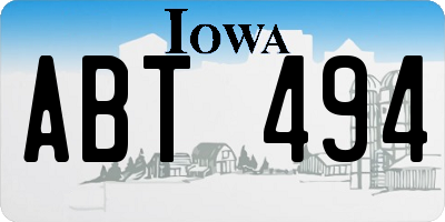 IA license plate ABT494