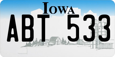 IA license plate ABT533