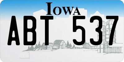 IA license plate ABT537