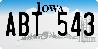 IA license plate ABT543