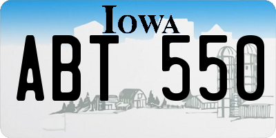 IA license plate ABT550