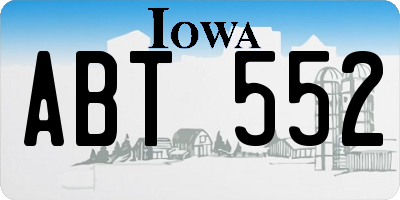 IA license plate ABT552