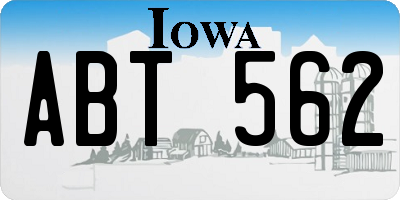 IA license plate ABT562