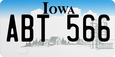 IA license plate ABT566