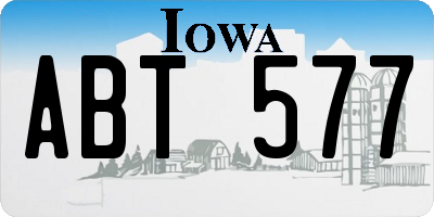 IA license plate ABT577