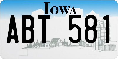IA license plate ABT581