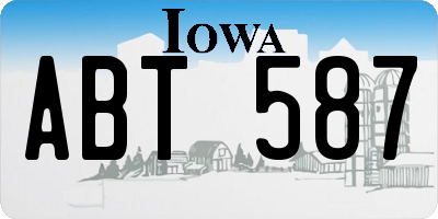 IA license plate ABT587