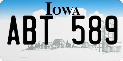 IA license plate ABT589