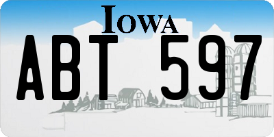 IA license plate ABT597