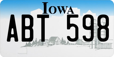 IA license plate ABT598