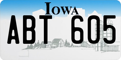 IA license plate ABT605