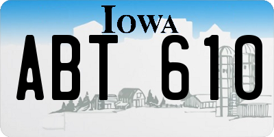 IA license plate ABT610