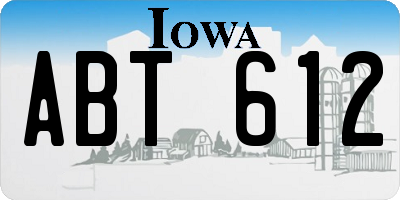 IA license plate ABT612