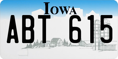 IA license plate ABT615