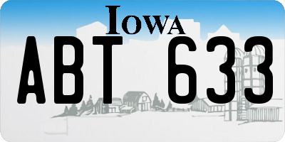IA license plate ABT633