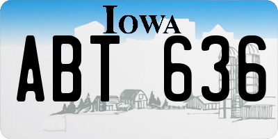 IA license plate ABT636