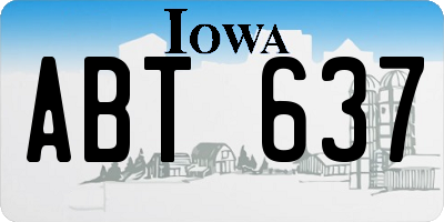 IA license plate ABT637