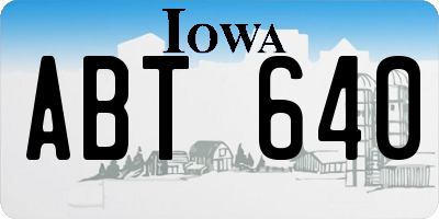 IA license plate ABT640