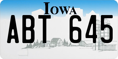 IA license plate ABT645