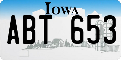 IA license plate ABT653