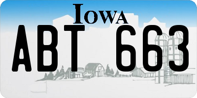 IA license plate ABT663