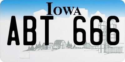 IA license plate ABT666