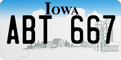 IA license plate ABT667