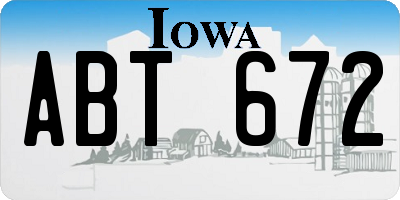 IA license plate ABT672