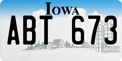 IA license plate ABT673