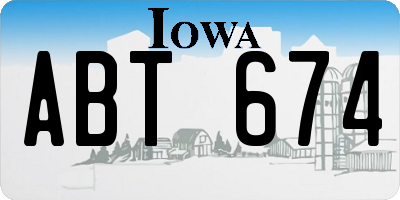 IA license plate ABT674