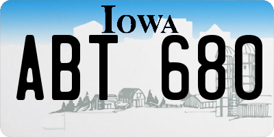 IA license plate ABT680