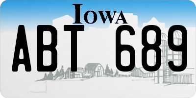 IA license plate ABT689