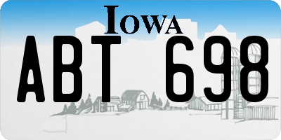IA license plate ABT698