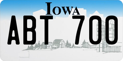 IA license plate ABT700