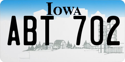 IA license plate ABT702