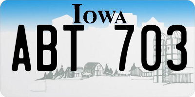 IA license plate ABT703