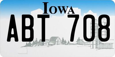 IA license plate ABT708