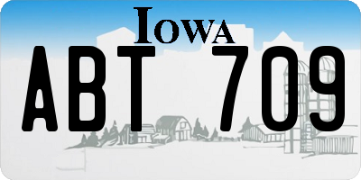 IA license plate ABT709