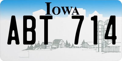 IA license plate ABT714