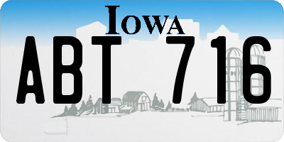 IA license plate ABT716