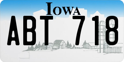 IA license plate ABT718