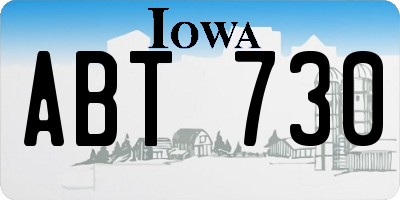 IA license plate ABT730