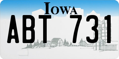IA license plate ABT731
