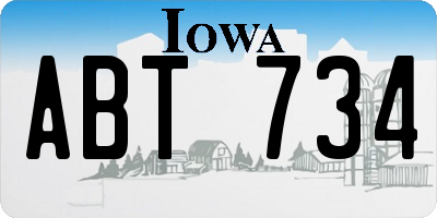 IA license plate ABT734