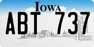 IA license plate ABT737