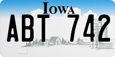 IA license plate ABT742