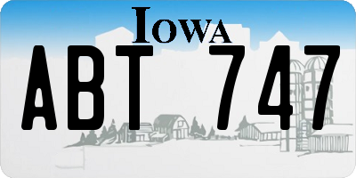 IA license plate ABT747