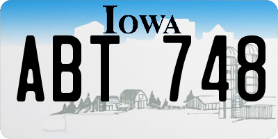 IA license plate ABT748