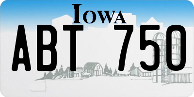 IA license plate ABT750